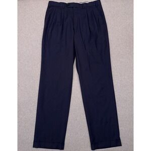 Ralph Ralph Lauren Dress Pants Men's‎ 35x34 Blue Check Plaid Pleated Cuffed Golf